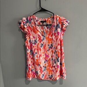 1.State  Women's Multicolor Ruffle Sleeve Blouse